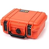 Pelican 1200 Colors Series. Orange with Black Handle & latches. with Foam.
