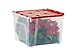 IRIS USA, WL-60 and MCC-130 Combo, Holiday Wing-Lid Box, Ornament Dividers, and Small Storage Box Combo, 60 Qt, Red, 1 Pack
