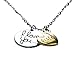 Sister I Love You Best Friends Two-Piece Pendant Gift Card Heart Necklace 18 Inch