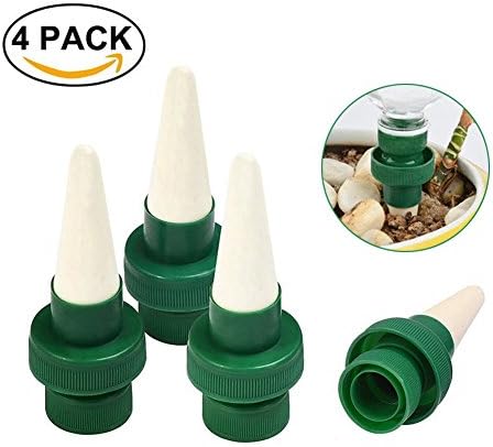 Rely2016 4 PACK Ceramic Plant Waterer, Self Irrigation Watering Spikes Automatic Slow Release Vacation Plant Waterer for Indoor & Outdoor Use