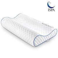 Wonwo Memory Foam Pillow, Orthopedic Contour Cervical Sleeping Pillow for Neck Pain, Soft Bed Pillow With Cover Case for Side Sleepers, Back and Stomach Sleepers