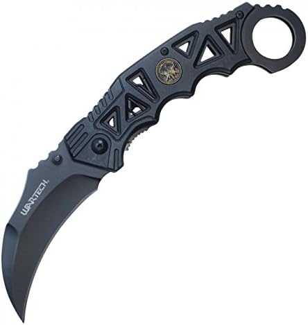 Wartech SPECIAL FORCES Eagle Angle Tactical Pocket Knife Spring Assist (Black)