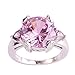 Psiroy 925 Sterling Silver Created Pink Topaz Filled Solitaire Engagement Ring