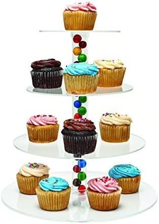 Culinaire 4-Tier Stacked Cupcake and Dessert Tower Party Cupcake and Dessert Tower - Round