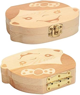Versión en inglés] Baby Tooth Box Keepsake, Cymax Caja de almacenamiento de dientes de leche de madera para niños | Regalo de cumpleaños para recién nacidos: Amazon.es: Bebé