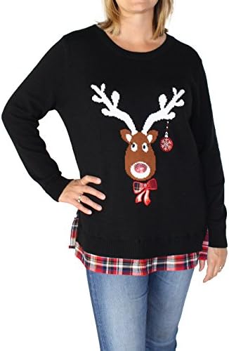 Women's Reindeer Plaid 2-fer