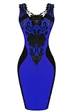 Zeagoo Women's Sleeveless Lace Neck Dress Evening Cocktail Party Dress (US M(8-10), Blue(FBA))