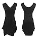 OFTEN® Women's Sexy Sleeveless V-Neck Draped Ruched Pure Color Mini Dresses, Black, Small
