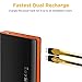 EasyAcc 20000mAh Power Bank QC 3.0 Quick Charge Portable Battery Bank with Dual USB Inputs and Four Outputs, Flashlight for Smartphones, Nintendo Switch and More - Black & Orange