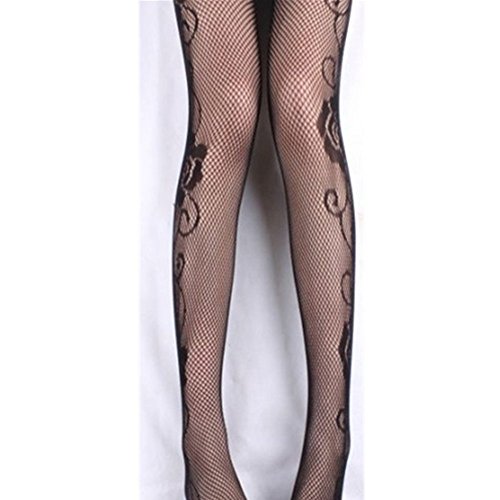 EVTECH(TM) Sexy Black Stockings wire pierced with Slim Jacquard Small Mesh Pantyhose Fishnet Stockings Summer