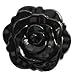 YKS 1 pcs Beautiful 3D Stereo Double Sided Cute Retro Rose Shape Makeup Compact Cosmetic pocket personal Mirror for women men lady girl Black