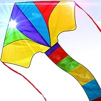 Easy to Fly Large Nylon Bird Kite for Kids and Adults Great for Beach Trip and Outdoor Activities Perfect for Beginners Flies in Light Breeze Flying String Line Included Big Flyer Childrens Toys