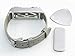 BSI Grey Leather Silver Metal Replacement Bracelet Wristband for Fitbit Flex