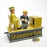 Design Toscano Shoe Shine Collectors Die Cast Iron Mechanical Coin Bank