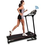 SereneLife Smart Digital Folding Exercise Machine - Electric Motorized Treadmill with Downloadable Sports App for Running & Walking - Pairs to Phones, Laptops, Tablets via Bluetooth SLFTRD18