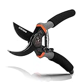 Crenova Hand Pruner, Professional 8'' Premium Titanium Bypass Pruning Shears, Premium Utility Garden Clippers Scissors with Sponge Handle Protector, Best Plant Flower SK-5 Steel Blade Cutter for Lawn