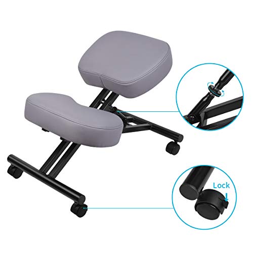 Ergonomic Kneeling Chair, Adjustable Stool for Home and Office - Improve Your Posture with an Angled Seat - Thick Comfortable Cushions - Thumbnail 3
