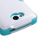Luckyphone Slim Fit Hybrid Triple Layer Tuff Verge Hard Cover with Kickstand for LG Tribute Bundle with Clear LCD Screen Protector and Stylus - White/Teal