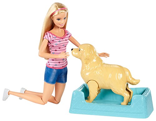 Barbie Newborn Pups Doll & Pets Playset, Blonde