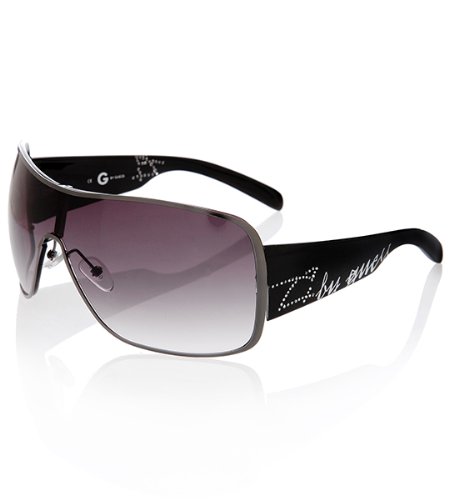 G by GUESS Metal Large Sunglasses with Script Templ