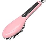 Hair Straightener Brush, Perfectday Ceramic Heating Straightening Irons Brush Anti Scald, Static, Detangling and Silky Straight