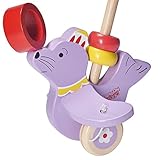 Wooden Push Along Toy Penguin And Sea Lion Set By Dragon Drew (2 Pack)