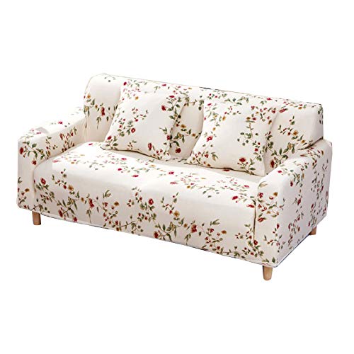 Bestenrose Sofa Slipcovers Fitted Furniture Protector Printed Sofa Cover Stylish Fabric Couch Cover With 1 Pillowcases (J- Chun Xiao, 1-Seat 75-140cm)