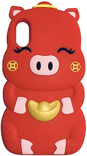 TopFunny Cases for iPhone 8 Plus Case Silicone 3D Cute Cartoon Lucky Pig Soft TPU Slim Fit Rubber Bumper Gel Cover Shockproof Case Compatible with Apple iPhone 8 Plus and 7 Plus 5.5" Red