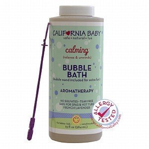California Baby Calming Lavender Bubble Bath | 100% Plant-Based Kids Bubble Bath | Gentle Baby Bubble Bath | Free Bubble Wand | 384 mL / 13oz
