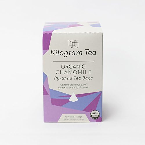Kilogram Tea - Organic Chamomile Pyramid Tea Bags - Caffeine Free - Sustainably Produced - 15 count box
