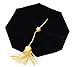 lescapsgown Unisex Doctoral Graduation Tam with Gold Bullion Tassel, Adjustable, 8 Sided Black