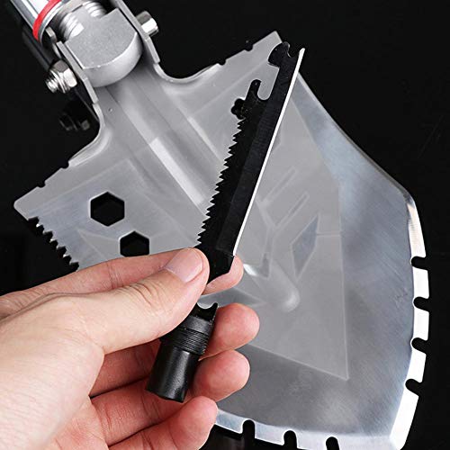 blue--net Survival Folding Shovel Multitool, Multifunctional Folding Military Shovel Camping Digging Shovel Strong Detachable Tactical Outdoor Tool for Survival Camping Gardening Adventure