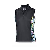 Monterey Club Ladies Floral Print Contrast Colorblock Sleeveless Shirt #2653