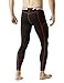 TSLA Men's Athletic Compression Pants, Thermal Wintergear Running Tights, Sports Leggings, Fleece Lined Black & Red, Medium
