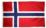 Norway Flag 3x5 ft. Nylon SolarGuard Nyl-Glo 100% Made in USA to Official United Nations Design Specifications by Annin Flagmakers. Model 196446