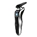 HaloVa Electric Razor, 3D Rotary Floating Blades, USB Rechargeable Men's Shaver, Shave Wet and Dry, Whole Body Washable 4 in 1 with Nose Trimmer, Sidebums Razor, Facial Brush, Black