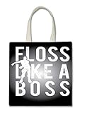 Floss Like A Boss Printed Tote Bag, 14.5x15