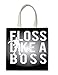Floss Like A Boss Printed Tote Bag, 14.5x15", Halloween, Trick Or Treat, Beach, Grocery, Book, School, Lunch