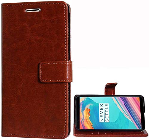 PAKME XUSIVE Leather Wallet Flip Book Cover Case for Xiaomi Redmi Note7S/Note 7Pro/Note7 (Brown)