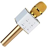 Portable Wireless Karaoke Microphone -TopBest Q7 Rechargeable 3-in-1 Bluetooth Speaker Music Playing Machine Fit Apple iPhone Android Phone Or PC for Family Gathering KTV,Outdoor Camping,Bonfire Party