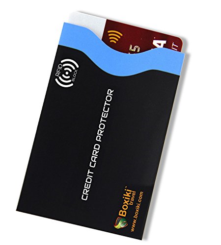 RFID Blocking Sleeves, Set With Color Coding | Identity Theft Prevention RFID Blocking Envelopes by Boxiki Travel (Navy Blue) (Set of 12 Credit Card Sleeves (Navy Blue))