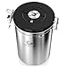 Coffee Gator Coffee Canister, 2pack 22oz Airtight Stainless Steel Kitchen Food Storage Container with Date Tracker, Scoop for Sugar, Grounds, Beans,Tea, Cereal, Flour, Cookies Jars - Gray&Silver