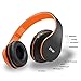 Bluetooth Over-Ear Headphones, Zihnic Foldable Wireless and Wired Stereo Headset Micro SD/TF, FM for iPhone/Samsung/iPad/PC/TV,Soft Earmuffs &Light Weight for Prolonged Wearing (Black-Orange)thumb 3