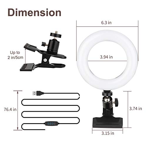 Bekada Clip on Ring Light for Video Conference Lighting, USB Laptop Light for cam Zoom