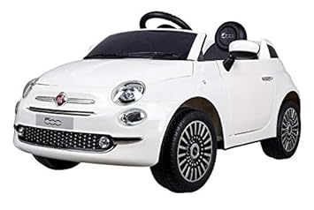 Motoor Kids Coche eléctrico para niños Fiat 500 con Mando Radio Control y batería 6V (Rojo, Blanco y Rosa) - Juguetoon (Blanco)