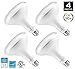 Hyperikon BR40 LED Bulb Dimmable, 15W (100W Equivalent), 1360lm, 5000K (Crystal White Glow), CRI 90+, Wide Flood Bulb, Medium Base (E26), UL & ENERGY STAR - Great for Office, Security Lights (4 Pack)