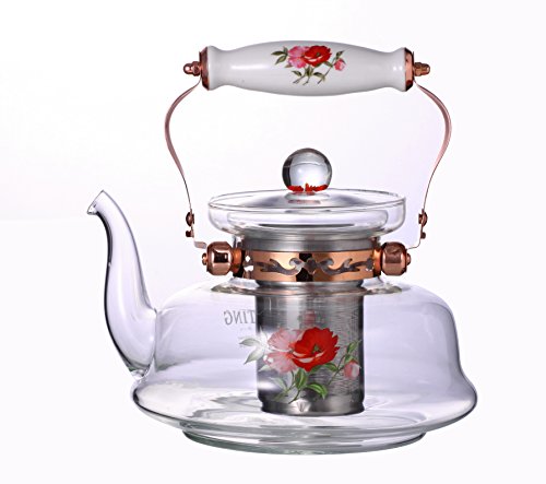 Europe Ware RSH01610QF Heat Resistant Glass Teapot, 33.8 oz, Clear