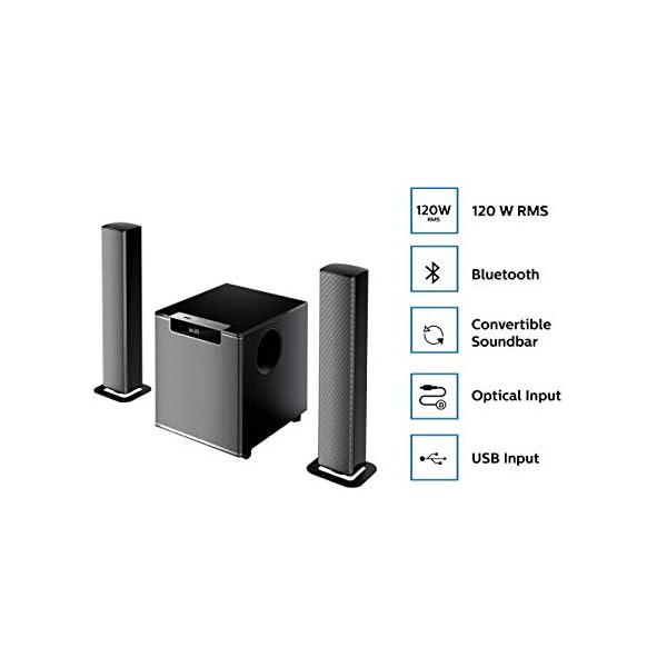 Philips Audio MMS2220B 2.1 Speaker 120W 