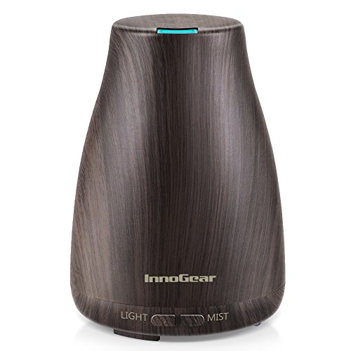InnoGear Upgraded Wood Grain Aromatherapy Essential Oil Diffuser Ultrasonic Diffusers Cool Mist Humidifier with 7 Colors LED Lights and Waterless Auto Shut-off for Home Office Bedroom
