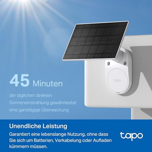 C410 KIT Solar Überwachungskamera Aussen Akku, 2K 3MP, Farbnachtsicht, MicroSD-Speicher, 6400-mAh Nicht entfernbarer Akku, Zwei-Wege-Audio, Personenerkennung, Alexa&Google Assistant, 2,4 GHz